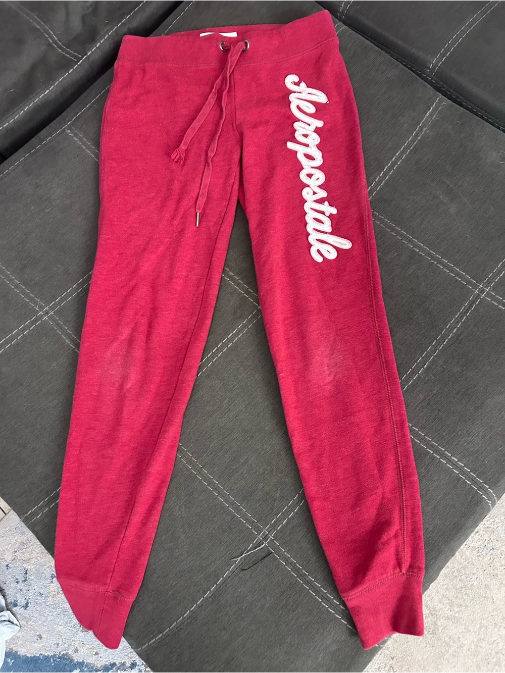 Aeropostale Girls' Red Fleece Joggers with Logo